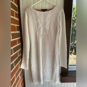 Womens Bcbgmaxria white stretch lace dress